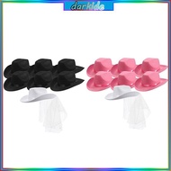 Dark Bride Cowgirl Hat Novelty Cowboy Hat Summer Beach Hat Cowgirl Hat with Long Veil