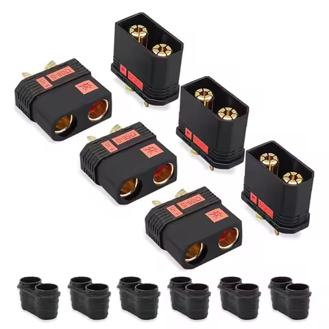 3 Pairs SoloGood QS8 Plug High Current Anti-Spark Black Connector Male and Female for FPV Drone RC C