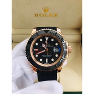 【AAA】Rolex Yacht-Master Automatic Mechanical Watch Rubber Strap Rose Gold Frame Size 40mm Model m126655-0002