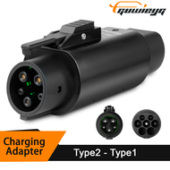 GUWIEYG Type2 to Type1 EV Charger Adapter 32A MAX Compatible with Type 2 Charger for Electric Car wi