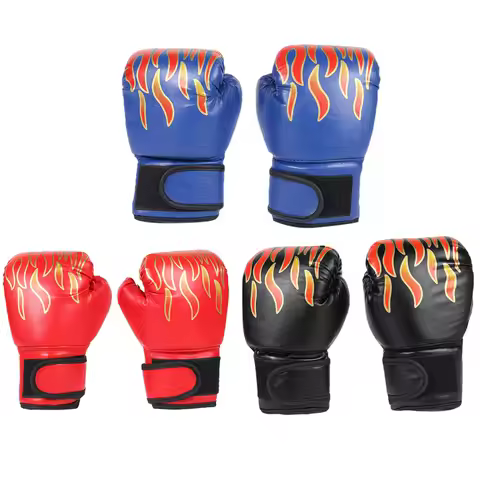 2pcs Boxing Training Fighting Gloves PU Leather Gloves Kids Breathable Kickboxing Thai Gloves for Ki