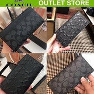 COACH DOMPET KLIP PANJANG PRIA COACH ASLI DOMPET KLASIK LOGO ZIPPER