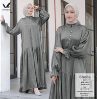 Baju Gamis Terbaru Sheila Dress Bahan Nadine Silk Crinkle Premium Busana Muslimah Kekinian 2023