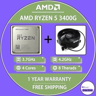 Used AMD Ryzen 5 3400G R5 3400G 3.7 GHz Quad-Core Eight-Thread 65W CPU Processor  Socket AM4