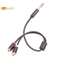6.35mm Male to Double   Female Audio Adapter Cable Accessory Part  Female to 1/4 Inch Splitter Cable
