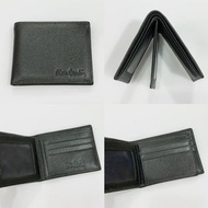 🇫🇷 Pierre Cardin 法國牛皮灰色格紋印花真皮薄身有窗短款銀包 French Checkered  Pattern Print Simple Leather Wallet with Pho