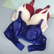 Wired Bra B/C Cup 38~44 Floral Lace Push Up Gather Bra Lingerie / Baju Dalam Wanita Ada Dawai Melur 
