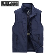 JEEP SPIRIT 1941 ESTD spring and autumn new vest mens soil outdoor leisure middle-aged and young pho