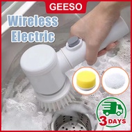 GEESO Multifunctional Electric Cleaning Brush – Cordless Spin Scrubber & Polisher with Sponge for Ki