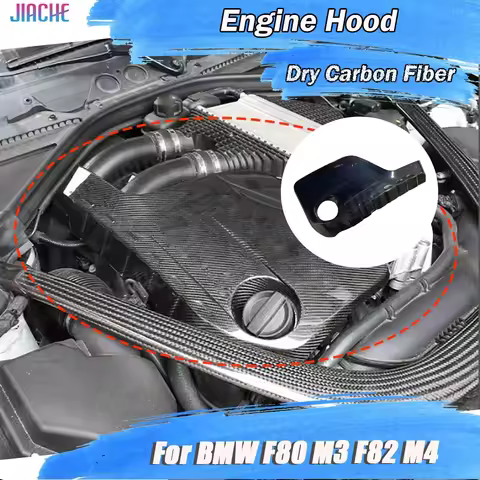 JIACHE Engine Cover Dry Carbon Fiber Inner Engine Bonnet Hood Cover Bodykits For BMW F87 M2C F80 M3 