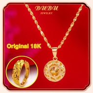 original 916 gold pawnable I love you moon projection all-match diamond-studded clavicle chain titanium steel chain