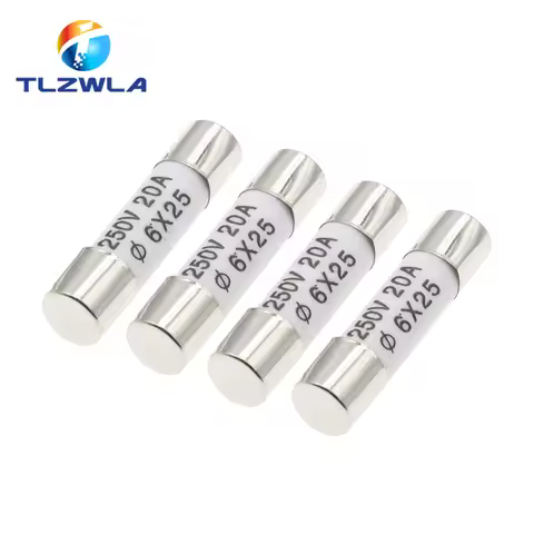 10PCS 6*25mm Ceramic Fuse 6*25 Ceramic insurance Tube 6X25MM 0.5A 1A 2A 3A 5A 6A 7A 8A 10A 15A 20A 2