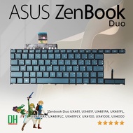 คีย์บอร์ด ASUS Zenbook Duo มีไฟ UX481 UX481F UX481FA UX4100 UX4100E UX4000 - อะไหล่โน้ตบุ๊ค DH Noteb