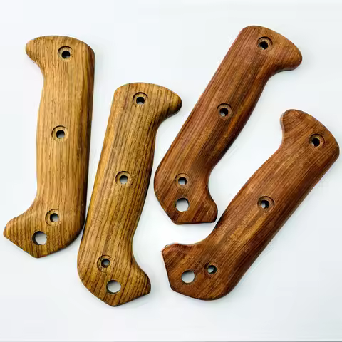 1pair Natural Solid Wood Handle Patch for KB Bk2 Knife Handle Modification Parts with Screw Knife Ha