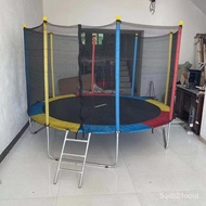 Fitness Trampoline Outdoor2.44M Large Trampoline Adult Children Trampoline with Ladder with Fence Household