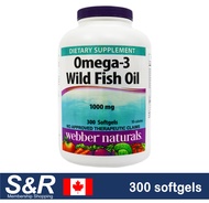 Webber Naturals Omega-3 Wild Fish Oil 1000 mg 300 Softgels