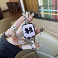 สายไข่มุกโลหะพร้อมเคสโลหะสำหรับ Redmi Watch 4 / Redmi Watch 3 Active / Redmi Watch 3 / Redmi Watch 2