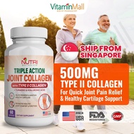Nutri Botanics Joint Collagen Type 2 + Turmeric For Healthy Joint Cartilage - Joint Pain Relief - Jo