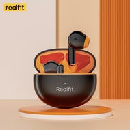 Realfit F2หูฟังบลูทูธเบสที่ยอดเยี่ยมหูฟังไร้สายพร้อมไมโครโฟน5H เล่นยาวสไตล์เดียวกันกับ Lenovo LP40 P