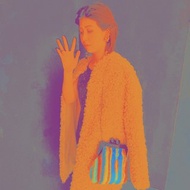 個性條紋絨毛口金包 黑口金