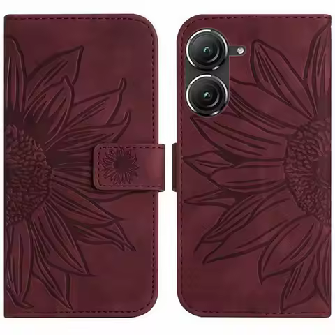 For Asus Zenfone 9 10 2023 3D Emboss Leather Wallet Book Case For Asus Rog Phone 6 5 5S Pro 6D Case 
