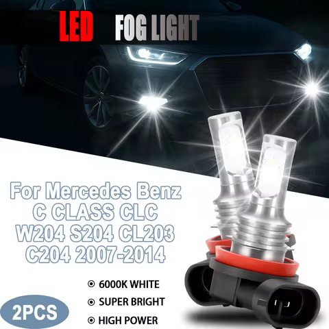 6000K White LED Fog Light Bulb High Power Car Accessories Fog Lamp For Mercedes Benz C CLASS CLC W20