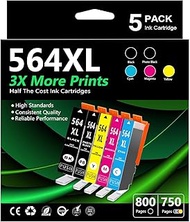 564XL High Yield Ink Cartridge Replacement for HP 564 XL 564XL Ink Cartridge with Photosmart 7520 65