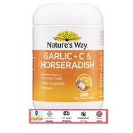 Nature's Way Garlic + C & Horseradish 200 Tablets (Expiry Date Jan 2027)
