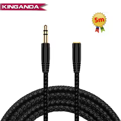 5m 16Ft Earphone Headphone Extension Cable 3.5mm Jack Male to Female AUX Cable M/F Audio Extender Ad