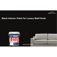 NIPPON Black Paint Q-Glo For Luxury Interior Wall Finish (1 Liter) / Cat Hitam Mewah Untuk Dinding D