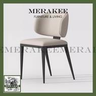 MERAKEE Dining Chair PU Leather Solid Wood Frame Metal Leg Dining Room Furniture JC202