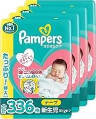 Tape, Newborn Size: Pampers Diapers, Smooth Care (Up to 11.0 lbs (5 kg), 336 Sheets (84 Sheets x 4 P