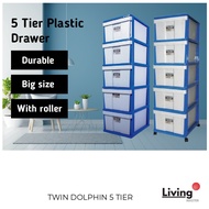 5 Tier Plastic Drawer / Plastic Cabinet / Storage Cabinet Plastic Storage Organizer Buatan Malaysia, Ready Stock