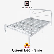 EE HOME 3V Powder Coat Metal Frame Queen Bed Frame Queen Size White Katil Queen Besi - GT9021SB-WHT