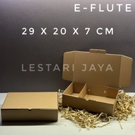 (5 PCS) Box Kardus E-Flute Coklat Untuk Packaging Olshop Hampers Snack Box Nasi Catering Sekat 29x20