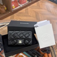 BRAND NEW CHANEL CARD HOLDER 黑色荔枝皮金扣 AP0214 #晶片款 #香奈兒卡片套