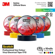 3M Scotch Colour Vinyl Electrical Tape/Wire Tape/PVC Insulation Tape (10 Rolls/Packet) 1710