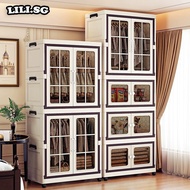 LILI L65cm 3/4 Layers Foldable Wardrobe Thickened Clothes Storage Cabinet Bedroom Stackable Magnetic
