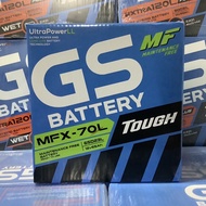 แบตเตอรี่รถยนต์ GS MFX70L (แบตเตอรี่กึ่งน้ำกึ่งแห้ง) 65 แอมป์