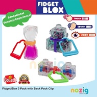 Goliath Fidget Blox 3 Pack with Back Pack Clip Sound, Touch, Vision Sensory Fidget Toys Safe Ages 5+