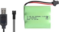YUNIQUE GREEN-CLEAN-POWER - Rechargeable Ni-MH Battery AA 3.6V 2400mAh with USB Charging Cable and S