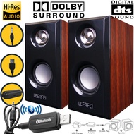 BEST ลําโพงคอมพิวเตอร์มัลติมีเดีย JT042 เสียงเบสหนัก 3D เสียงสเตอริโอ Hi-Fi ลําโพงไม้ USB JiTeng Woo