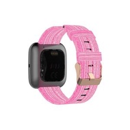 全城熱賣 - 適用於 FITBIT Versa 帆布手錶錶帶（粉紅）