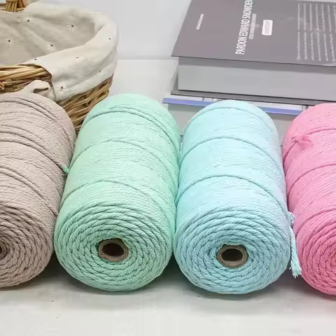3mm Cotton Macrame Cord Rope Colored Cotton Thread Macrame Materials DIY Crafts Crochet String for C
