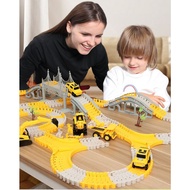 FUFU SHOP Children's Toys Extension Set Construction Vehicles Loader Excavator Backhoe Crane