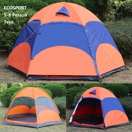 EcoSport Oversized Double Layer Hexagonal Camping Tent 5 Person 6 Person 7 Person 8 Person Outdoor C