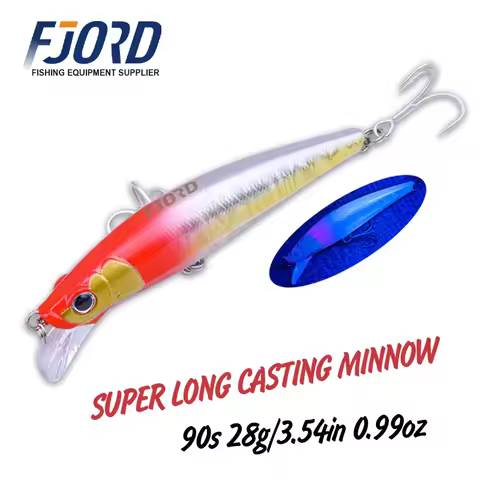 FJORD 90mm 28g Sinking Minnow Super Long Casting Fishing Lure UV Effect Artificial Baits Saltwater F