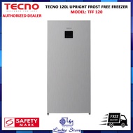 (BULKY) TECNO TFF120 120L UPRIGHT FROST FREE FREEZER, LED SENSOR TOUCH AND DISPLAY, 1 YEAR WARRANTY