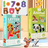 BF Magnetic Sticker Numbers ABC Animal Fridge Magnets Puzzle Educational Spelling Learning Game Toys