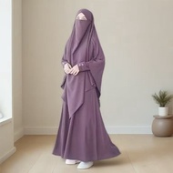 Gamis Syar'i Abaya Ayra Set Khimar French Umrah Hajj muslimah at Shopee ML XL XXL XXXL